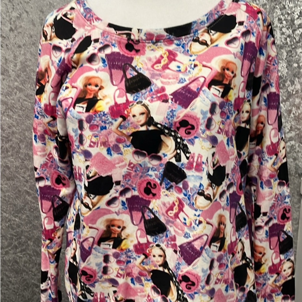 Forever 21 Barbie Graphic Long Sleeved Light Sweatshirt Tee